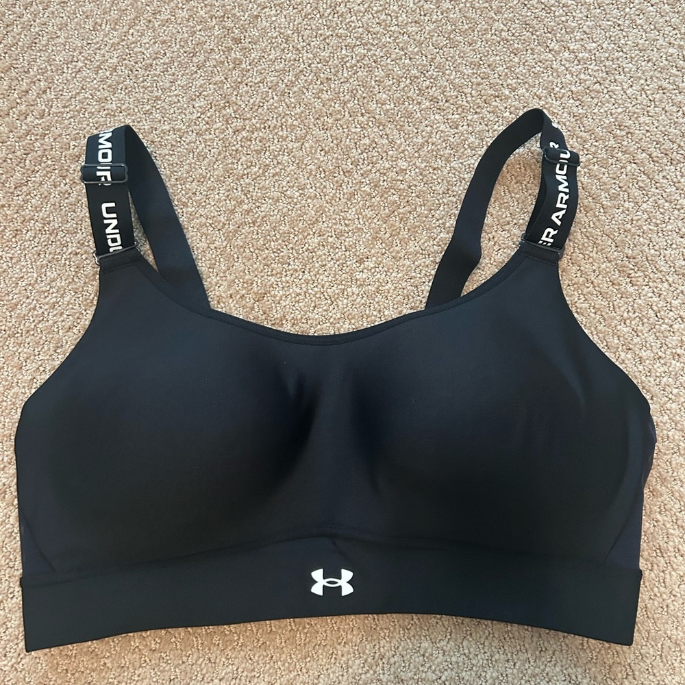 Under Armour Black Adjustable Sports Bra Moisture-Wicking L (D/DD)